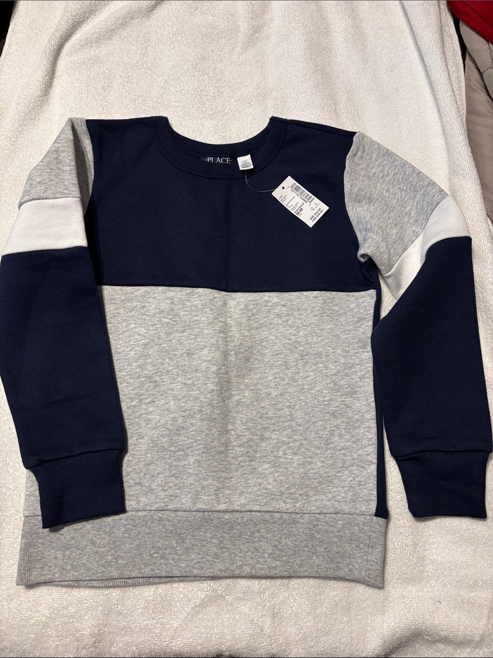 The Children's Place Navy & Gray Colorblock Crew Sweatshirt